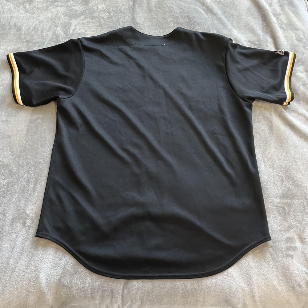 Bees Baseball Jersey Shirt Mens XL Black Yellow Button Front Polyester Adult - Picture 4 of 11